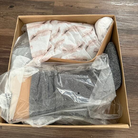 Jessica Simpson sz 9.5 metallic silver mobwife high heel sock boots NWT‎ - Picture 9 of 10